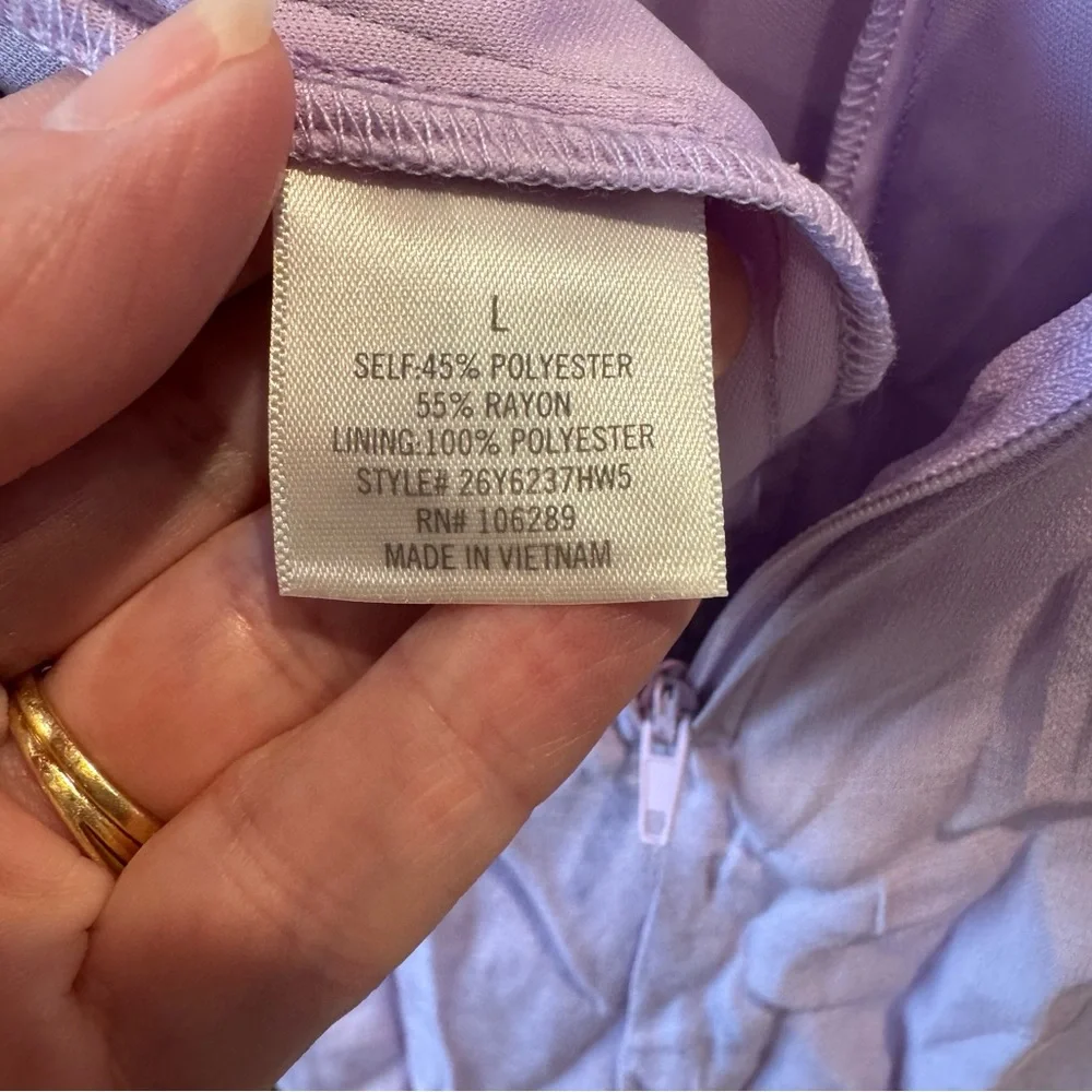 Mi ami‎ Spaghetti Strap Lavender Shorts Romper, Flirty Ruffles, Size L